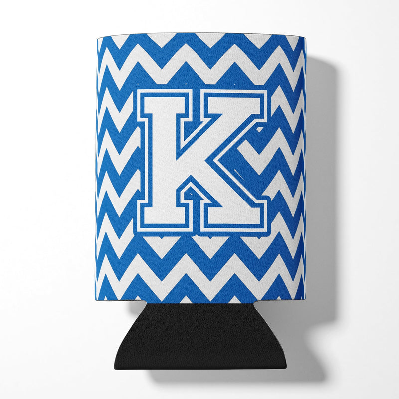 Letter K Chevron Blue and White Can or Bottle Hugger CJ1045-KCC