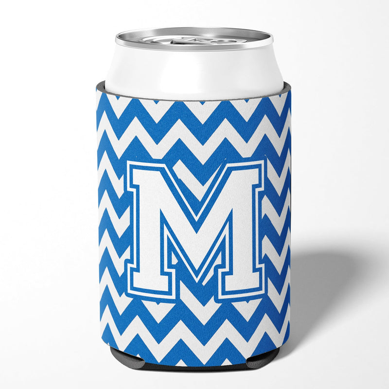 Letter M Chevron Blue and White Can or Bottle Hugger CJ1045-MCC