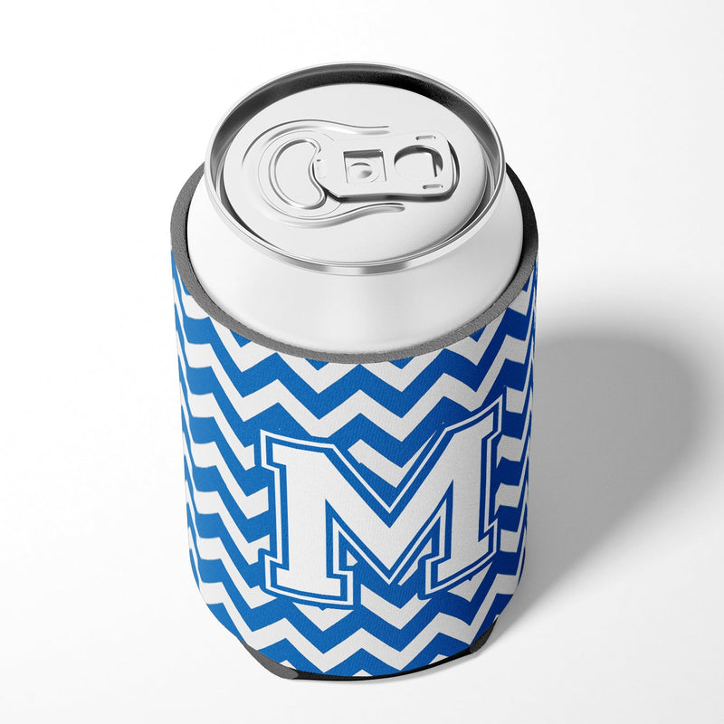 Letter M Chevron Blue and White Can or Bottle Hugger CJ1045-MCC