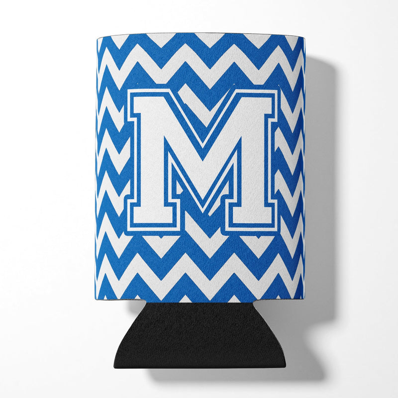 Letter M Chevron Blue and White Can or Bottle Hugger CJ1045-MCC