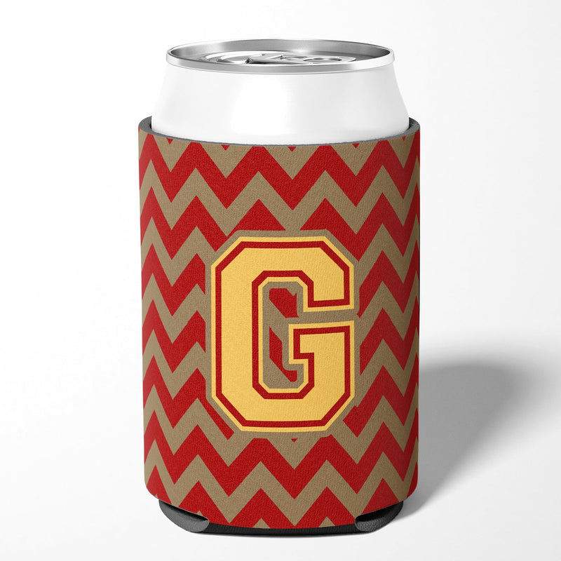 Letter G Chevron Garnet and Gold  Can or Bottle Hugger CJ1048-GCC