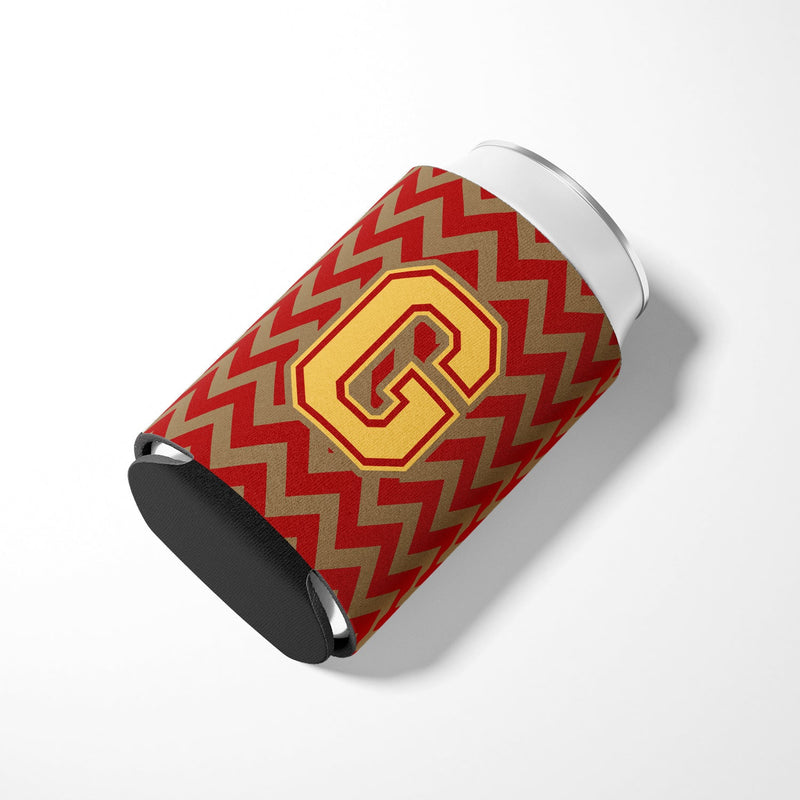 Letter G Chevron Garnet and Gold  Can or Bottle Hugger CJ1048-GCC