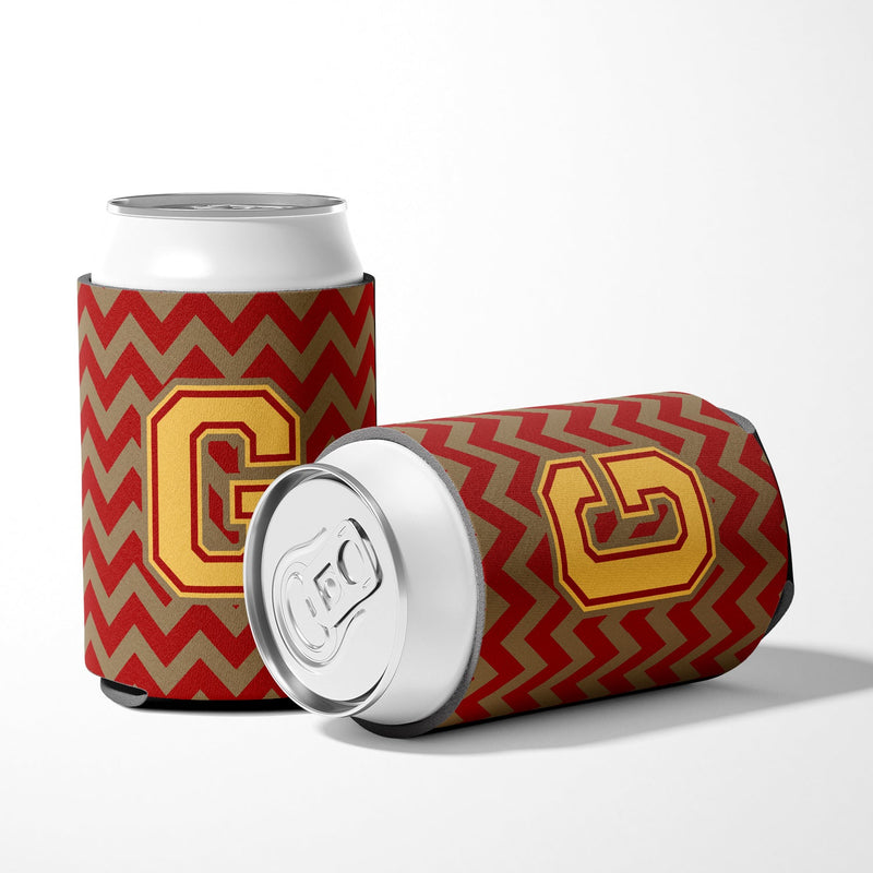 Letter G Chevron Garnet and Gold  Can or Bottle Hugger CJ1048-GCC