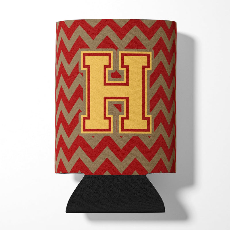 Letter H Chevron Garnet and Gold  Can or Bottle Hugger CJ1048-HCC