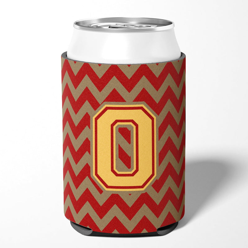 Letter O Chevron Garnet and Gold  Can or Bottle Hugger CJ1048-OCC