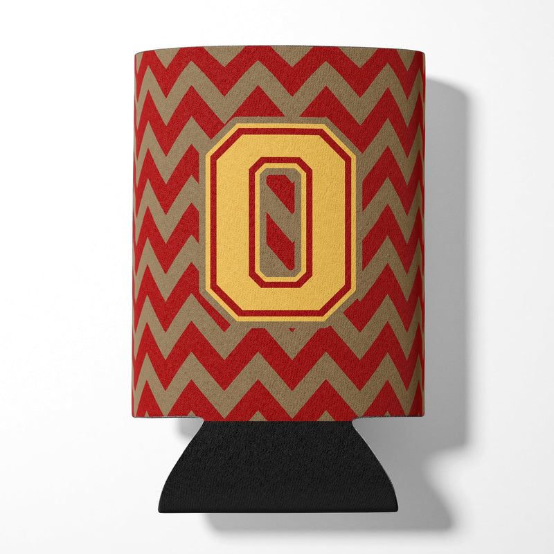 Letter O Chevron Garnet and Gold  Can or Bottle Hugger CJ1048-OCC