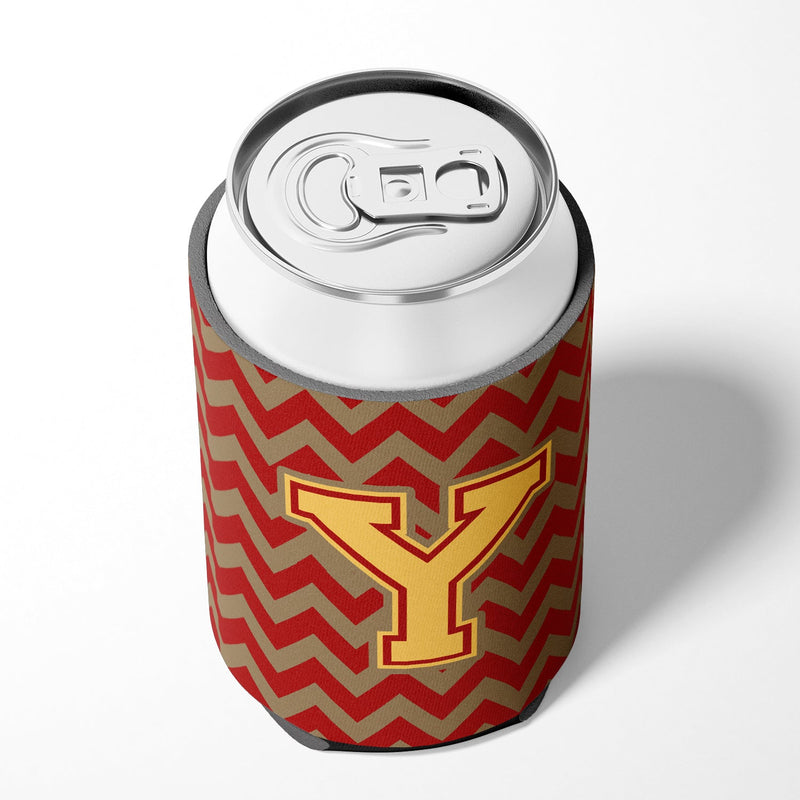 Letter Y Chevron Garnet and Gold  Can or Bottle Hugger CJ1048-YCC