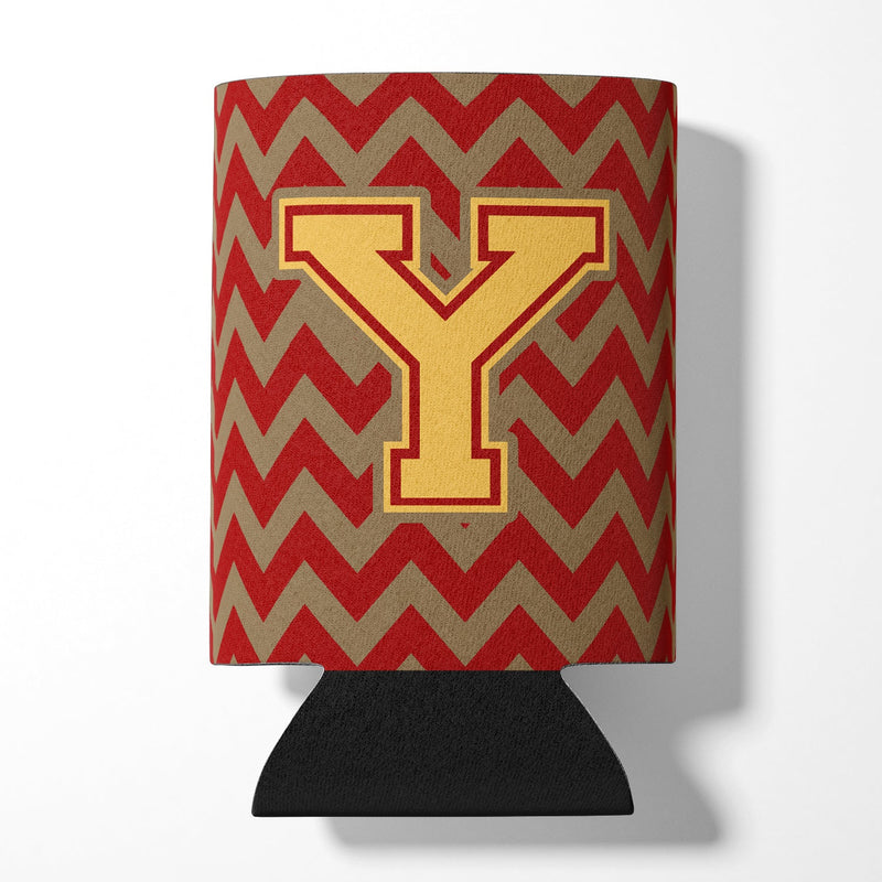 Letter Y Chevron Garnet and Gold  Can or Bottle Hugger CJ1048-YCC