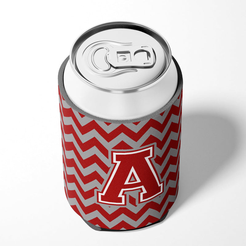 Letter A Chevron Maroon and White Can or Bottle Hugger CJ1049-ACC