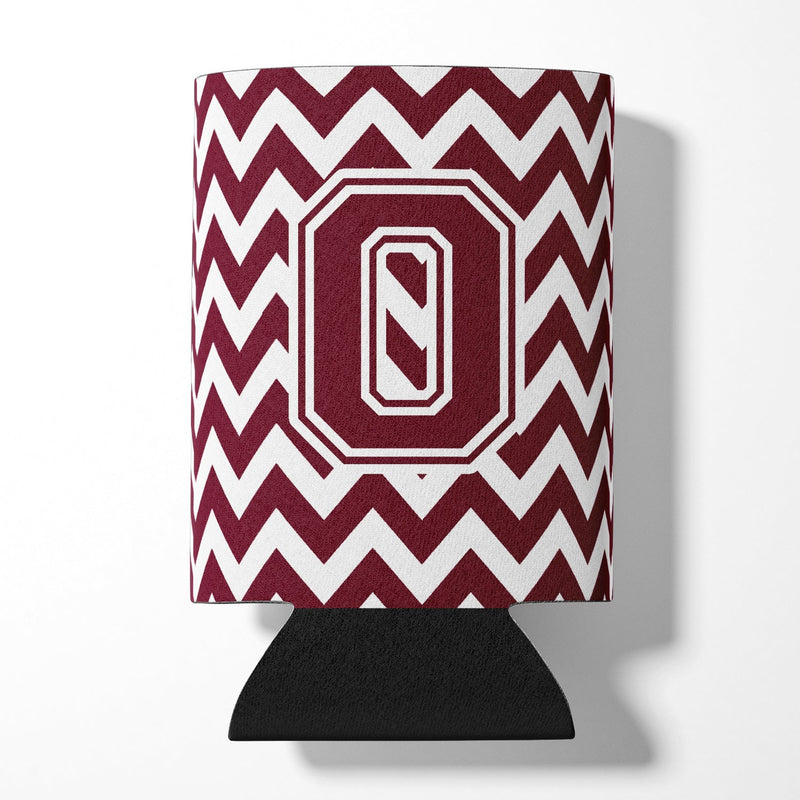 Letter O Chevron Maroon and White  Can or Bottle Hugger CJ1051-OCC