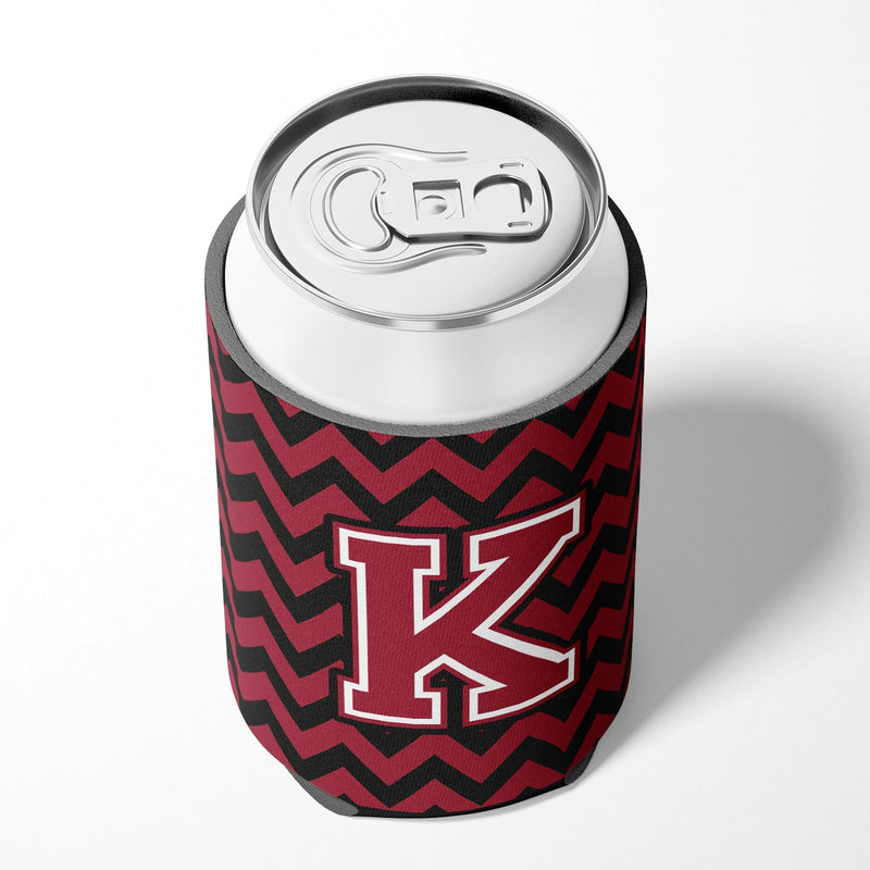 Letter K Chevron Garnet and Black  Can or Bottle Hugger CJ1052-KCC