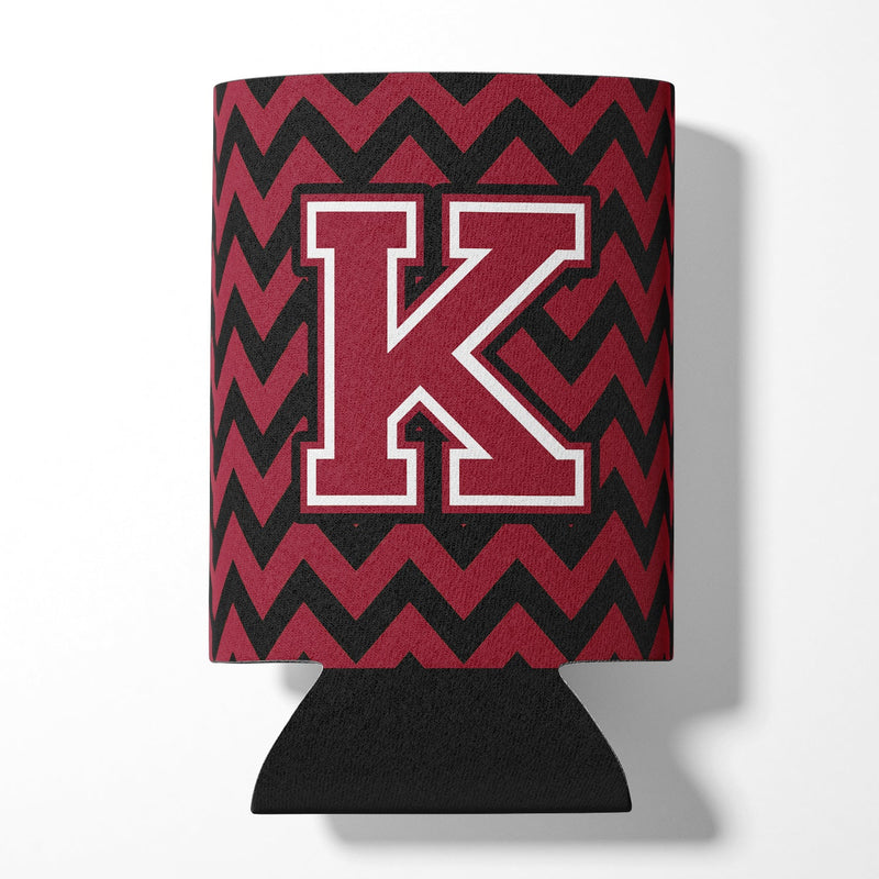 Letter K Chevron Garnet and Black  Can or Bottle Hugger CJ1052-KCC