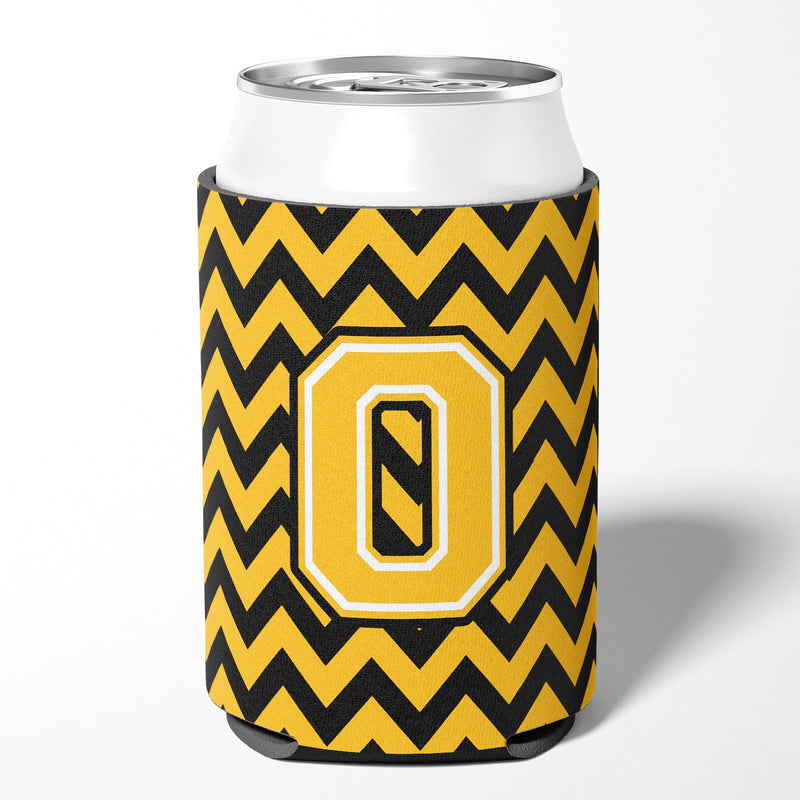 Letter O Chevron Black and Gold Can or Bottle Hugger CJ1053-OCC