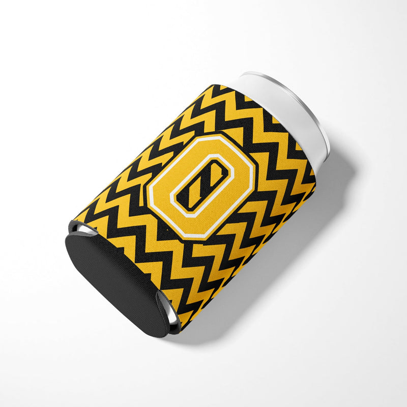 Letter O Chevron Black and Gold Can or Bottle Hugger CJ1053-OCC