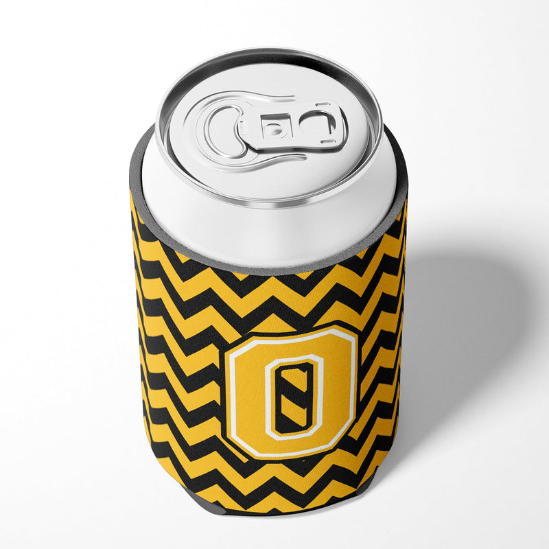 Letter O Chevron Black and Gold Can or Bottle Hugger CJ1053-OCC