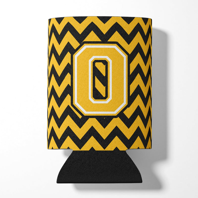 Letter O Chevron Black and Gold Can or Bottle Hugger CJ1053-OCC