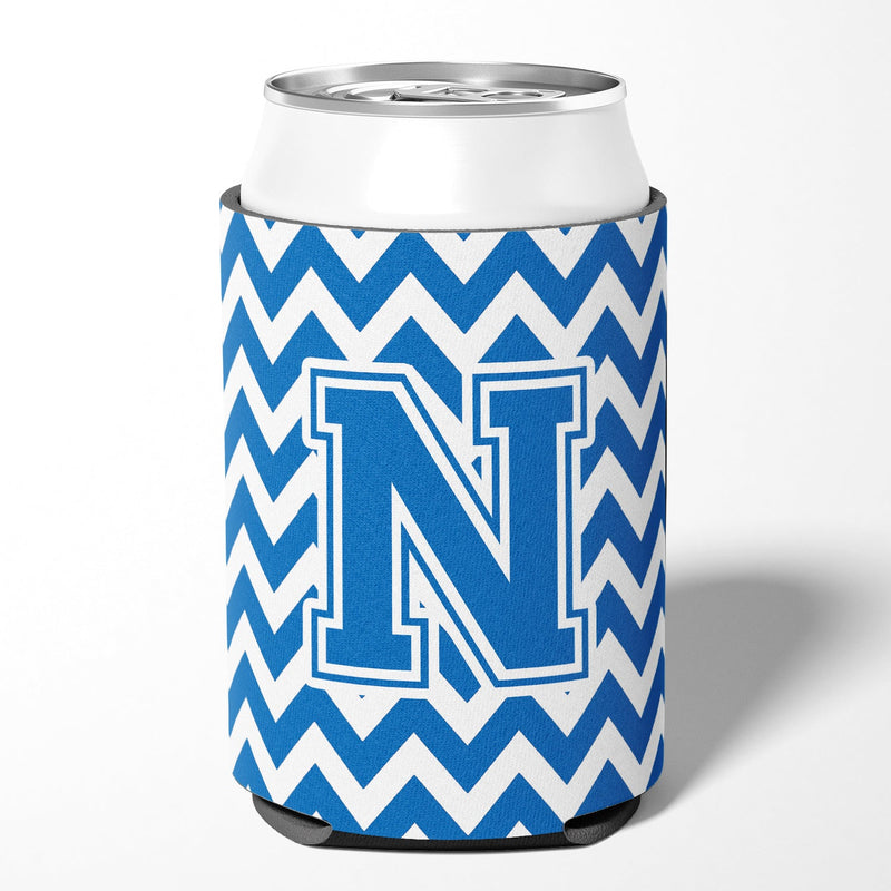 Letter N Chevron Blue and White Can or Bottle Hugger CJ1056-NCC