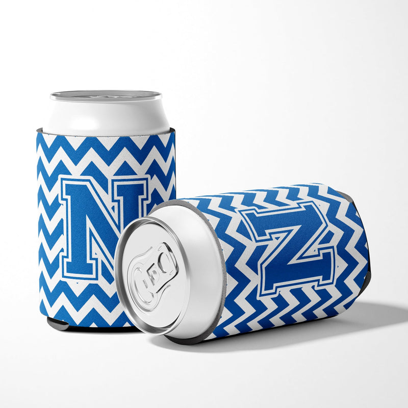 Letter N Chevron Blue and White Can or Bottle Hugger CJ1056-NCC