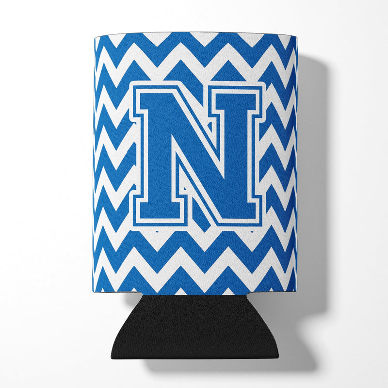 Letter N Chevron Blue and White Can or Bottle Hugger CJ1056-NCC