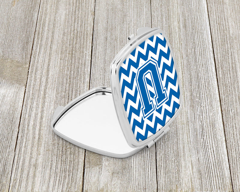 Letter U Chevron Blue and White Compact Mirror CJ1056-USCM