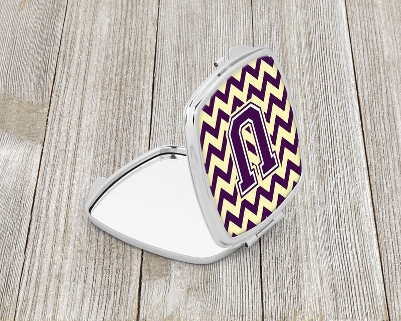 Letter U Chevron Purple and Gold Compact Mirror CJ1058-USCM