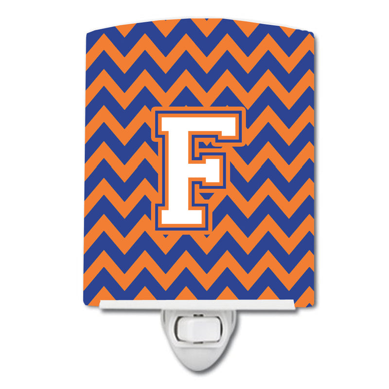 Letter F Chevron Blue and Orange