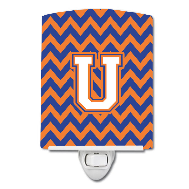 Letter U Chevron Blue and Orange