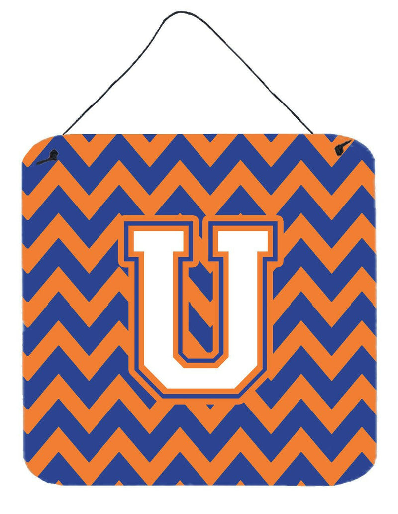 Letter U Chevron Blue and Orange