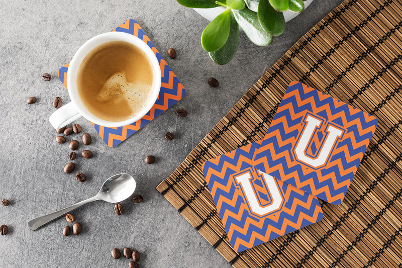 Letter U Chevron Blue and Orange