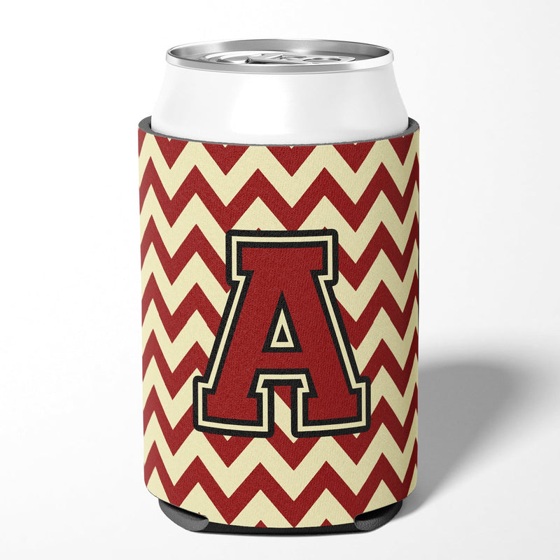 Letter A Chevron Maroon and Gold Can or Bottle Hugger CJ1061-ACC