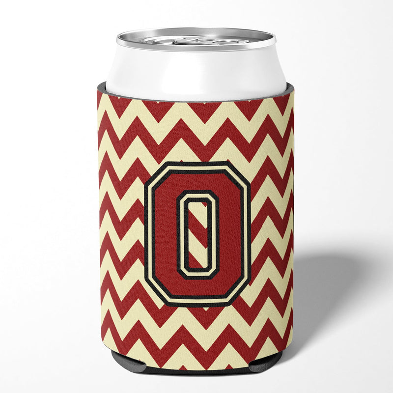 Letter O Chevron Maroon and Gold Can or Bottle Hugger CJ1061-OCC