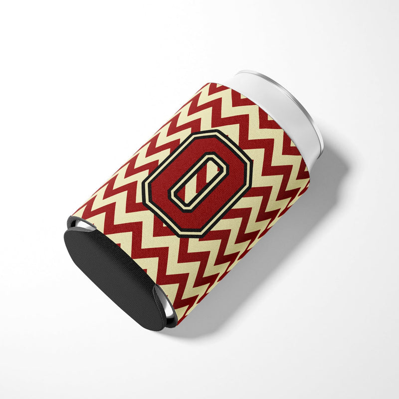 Letter O Chevron Maroon and Gold Can or Bottle Hugger CJ1061-OCC