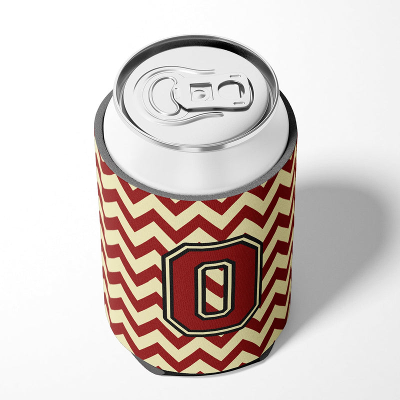 Letter O Chevron Maroon and Gold Can or Bottle Hugger CJ1061-OCC