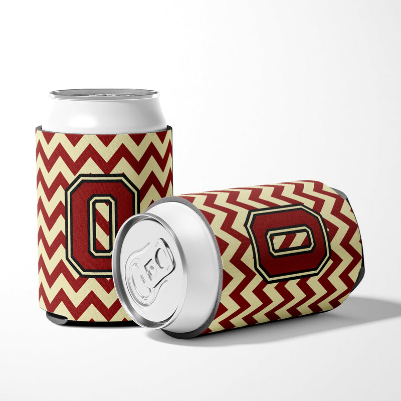 Letter O Chevron Maroon and Gold Can or Bottle Hugger CJ1061-OCC