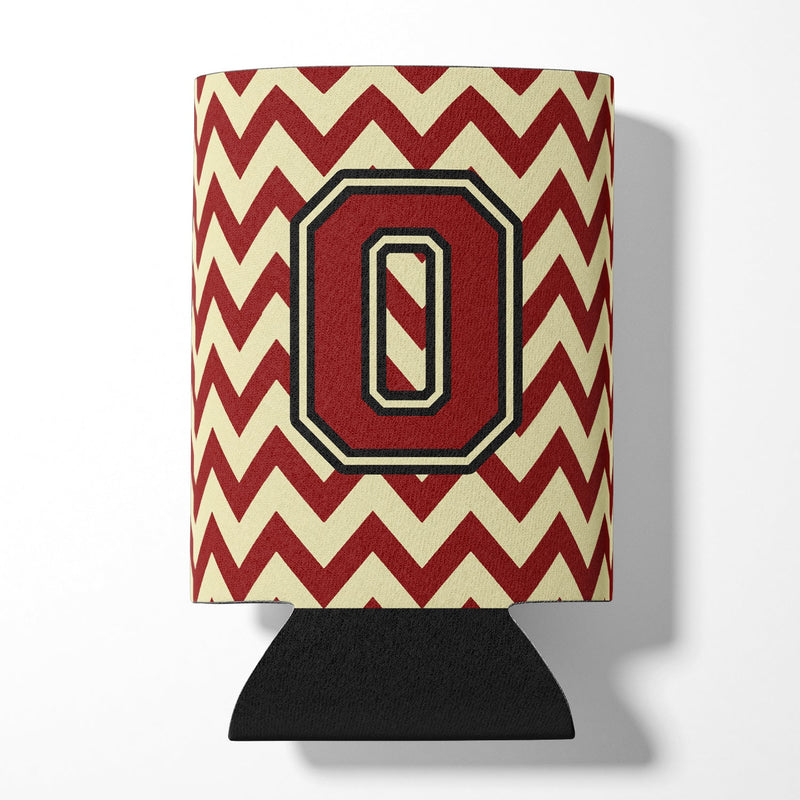 Letter O Chevron Maroon and Gold Can or Bottle Hugger CJ1061-OCC