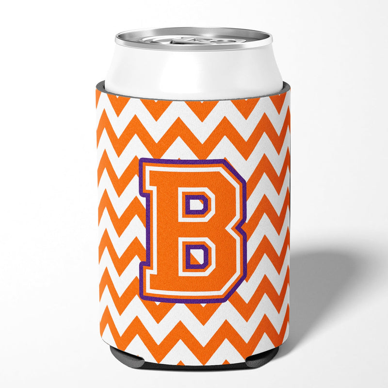 Letter B Chevron Orange and Regalia Can or Bottle Hugger CJ1062-BCC