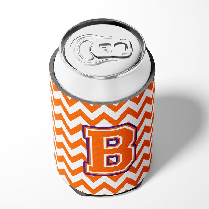 Letter B Chevron Orange and Regalia Can or Bottle Hugger CJ1062-BCC