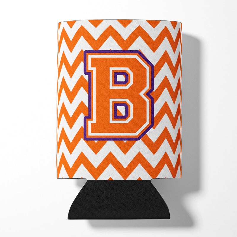 Letter B Chevron Orange and Regalia Can or Bottle Hugger CJ1062-BCC