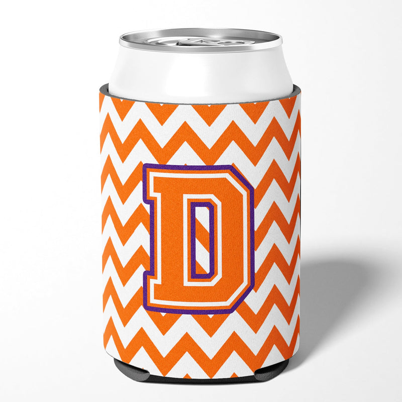 Letter D Chevron Orange and Regalia Can or Bottle Hugger CJ1062-DCC