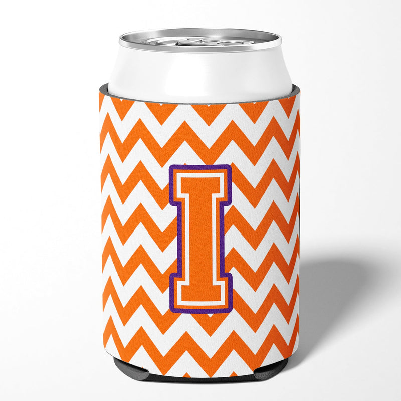 Letter I Chevron Orange and Regalia Can or Bottle Hugger CJ1062-ICC