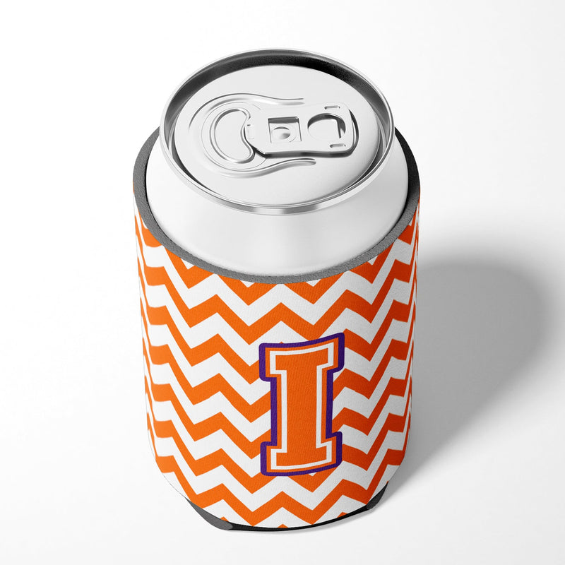 Letter I Chevron Orange and Regalia Can or Bottle Hugger CJ1062-ICC