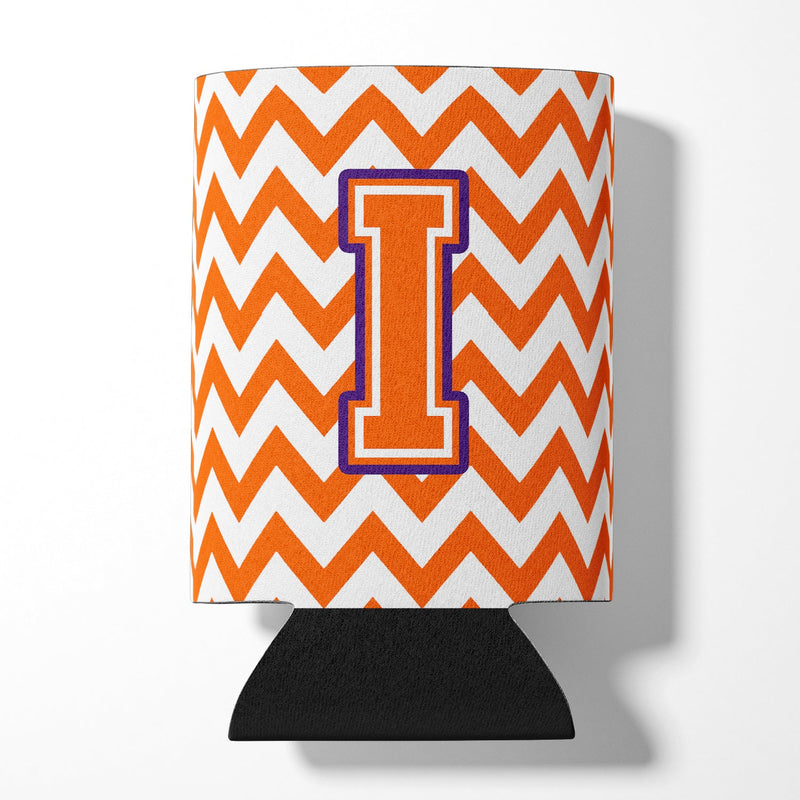 Letter I Chevron Orange and Regalia Can or Bottle Hugger CJ1062-ICC