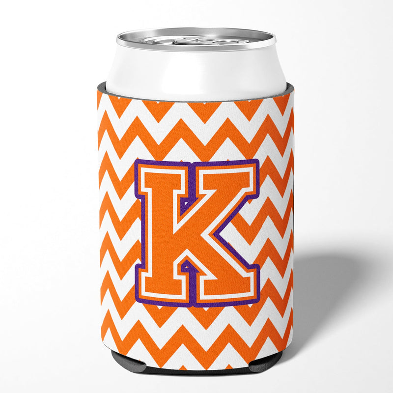 Letter K Chevron Orange and Regalia Can or Bottle Hugger CJ1062-KCC