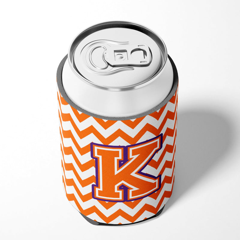 Letter K Chevron Orange and Regalia Can or Bottle Hugger CJ1062-KCC