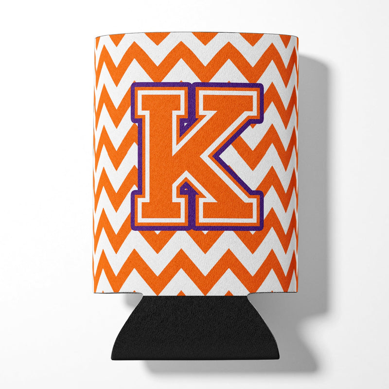 Letter K Chevron Orange and Regalia Can or Bottle Hugger CJ1062-KCC