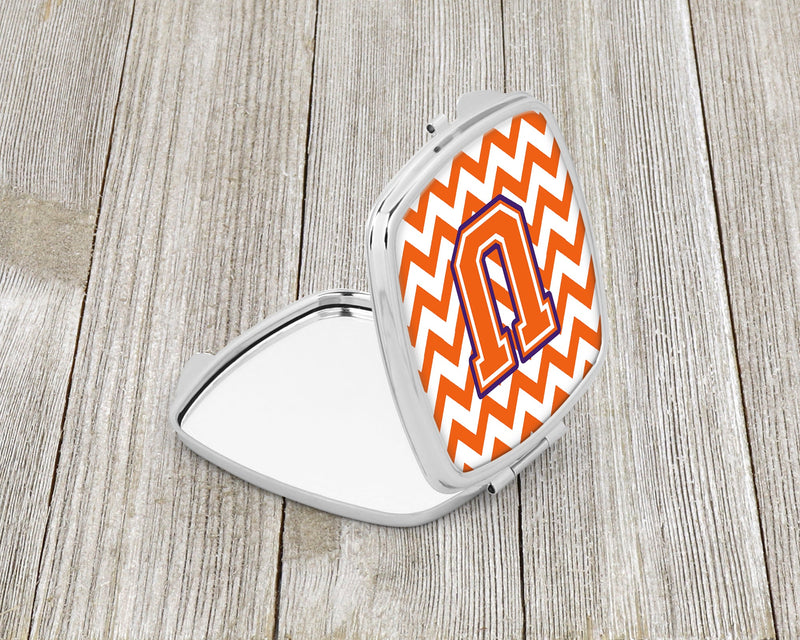 Letter U Chevron Orange and Regalia Compact Mirror CJ1062-USCM