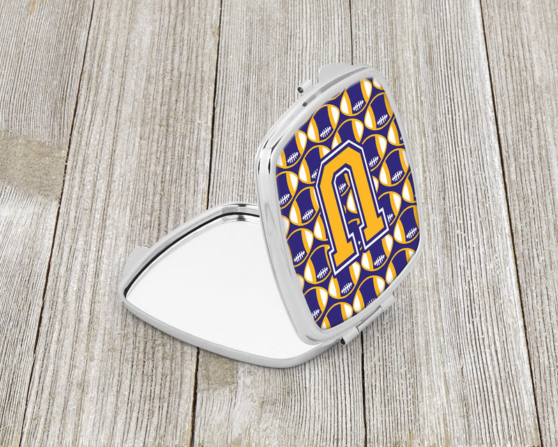 Letter U Football Purple and Gold Compact Mirror CJ1064-USCM