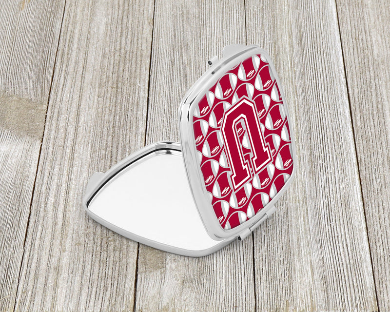 Letter U Football Crimson, grey and white Compact Mirror CJ1065-USCM