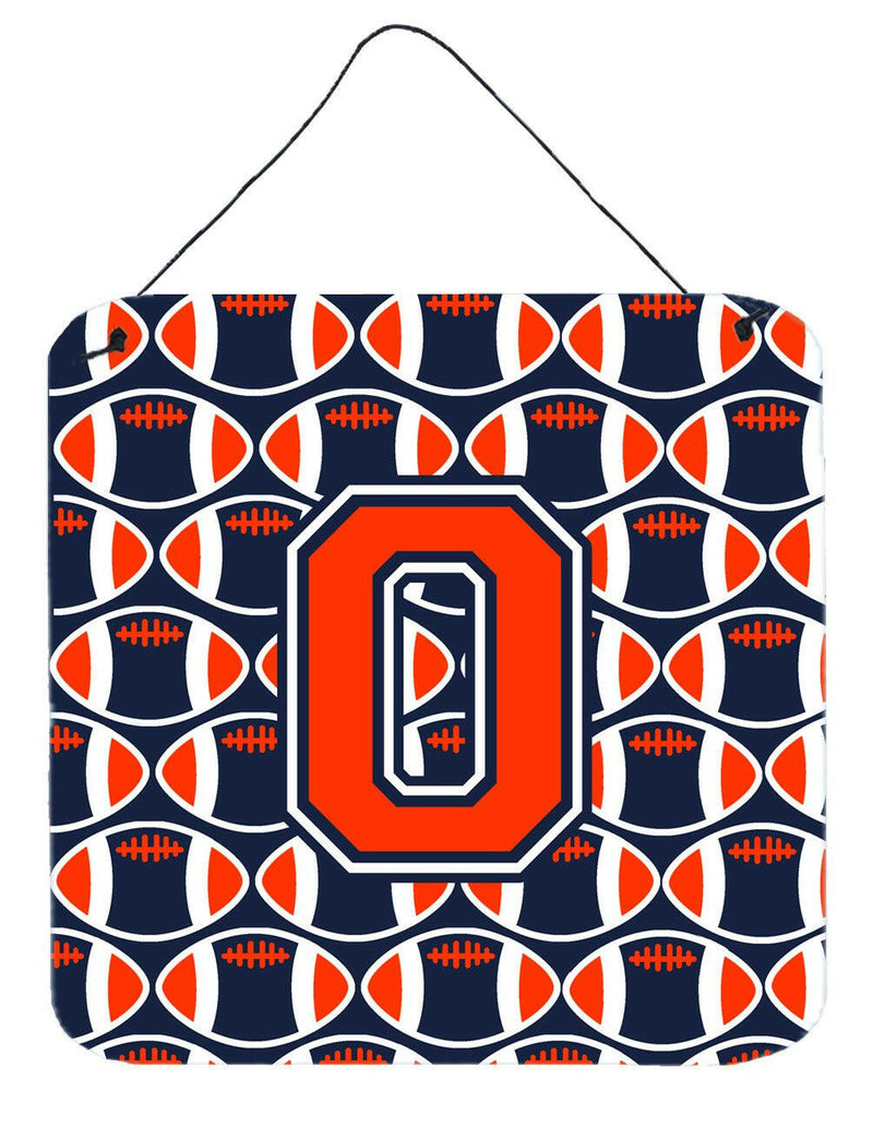 Letter O Football Orange, Blue and white Wall or Door Hanging Prints CJ1066-ODS66