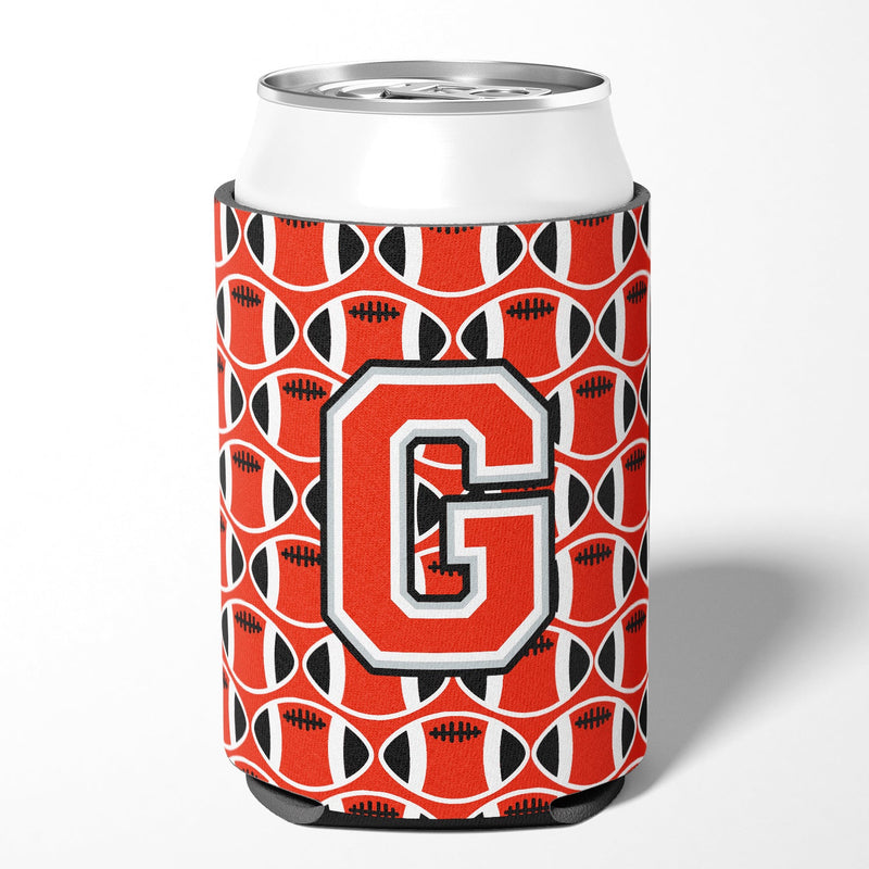 Letter G Football Scarlet and Grey Can or Bottle Hugger CJ1067-GCC